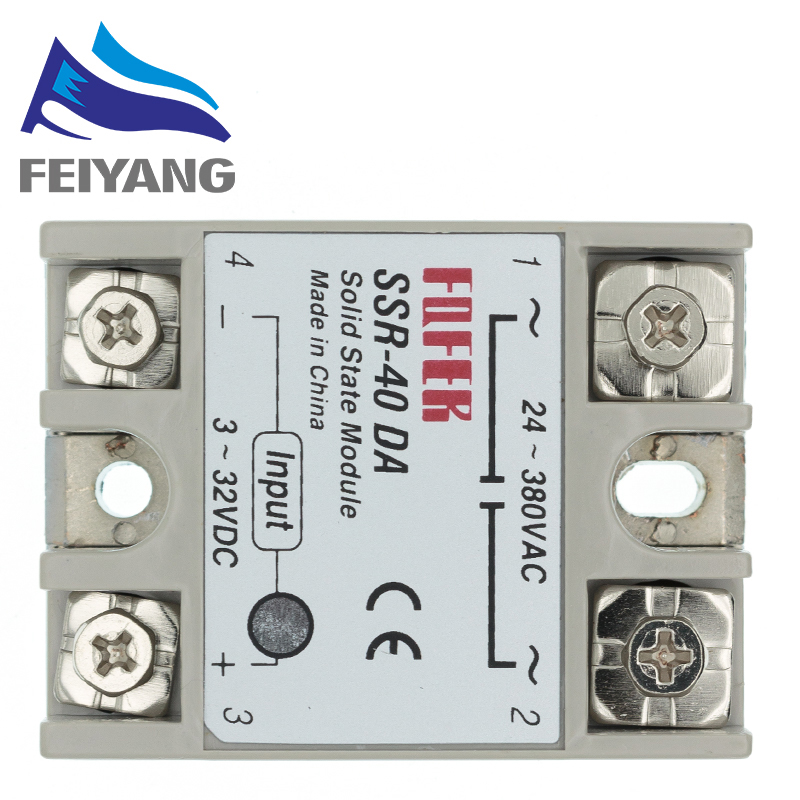 SSR-40DA 25DA 60DA DC to AC Solid State Relay Module Temperature Controller 24V-380V 40A 250V/25A 250V/ 60A 250V. 
