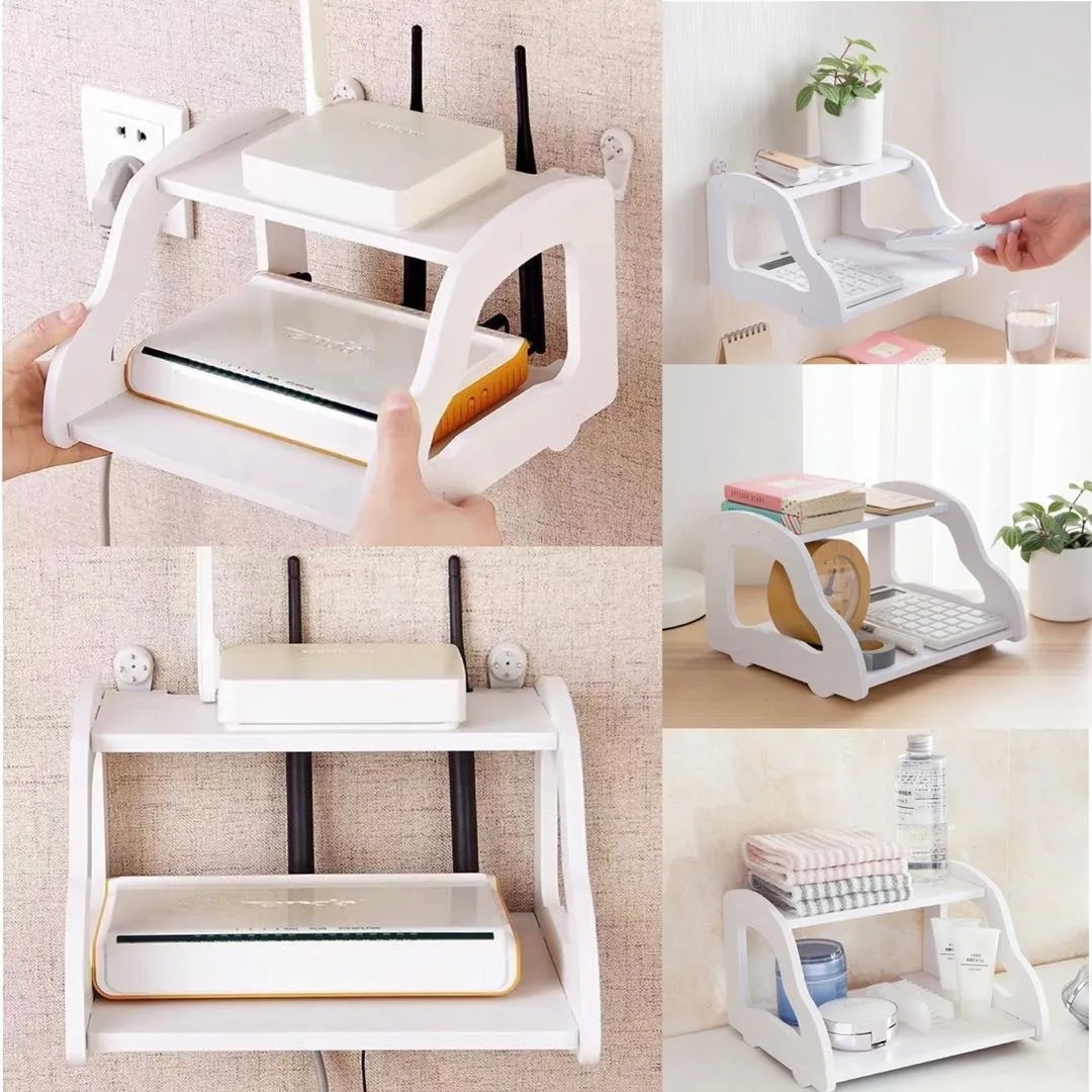 Shop Pro 2 Layer High Quality WiFi Router Stand | Wall Mounted Shelf. 