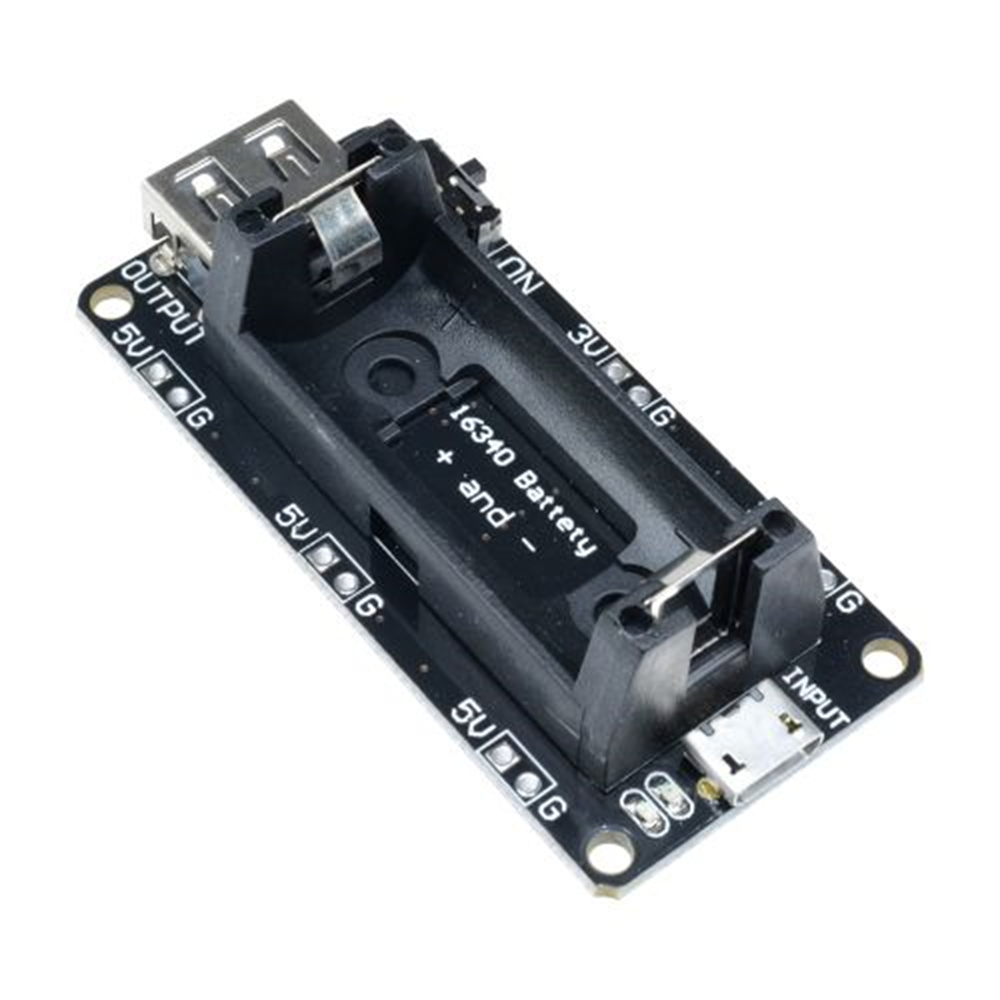 16340 Micro USB Power Bank Battery Charger Module Dual Output 3.3V 5V Rechargeable Battery Holder Lithium Battery Charging Board. 