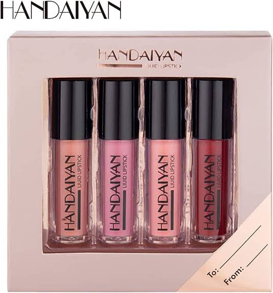 HANDAIYAN 4 Colors Matte Liquid Lipstick Kit Women Makeup Set