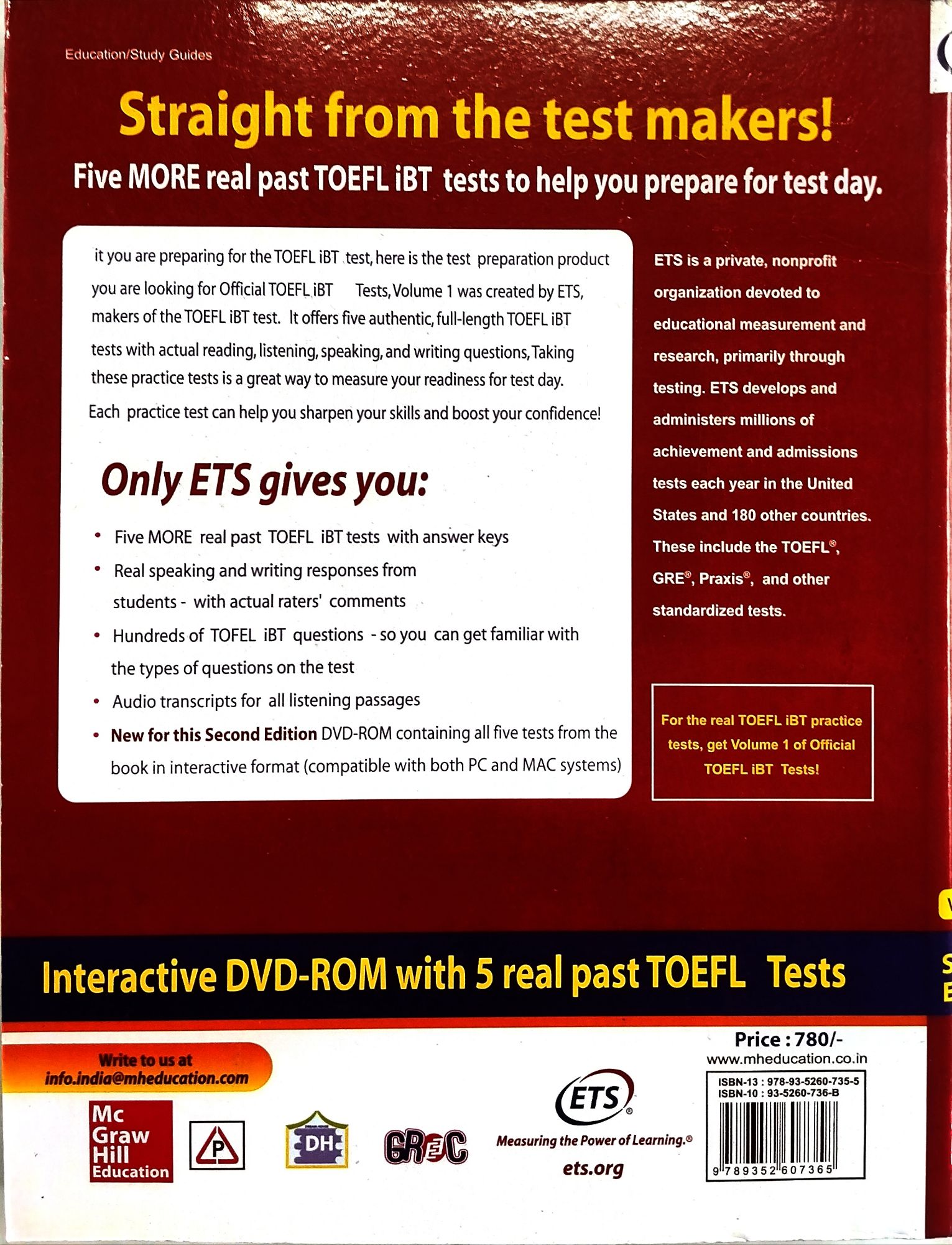 OFFICIAL TOEFL IBT TESTS BY
ETS -
SECOND EDITION. 
