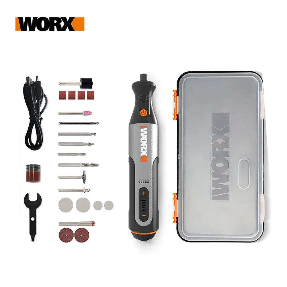 Worx WX106 8V Rotary Tool USB Charger Handle Cordless Mini Engraving Grinding Polishing Variable Speed Power Tool set + ACC. 