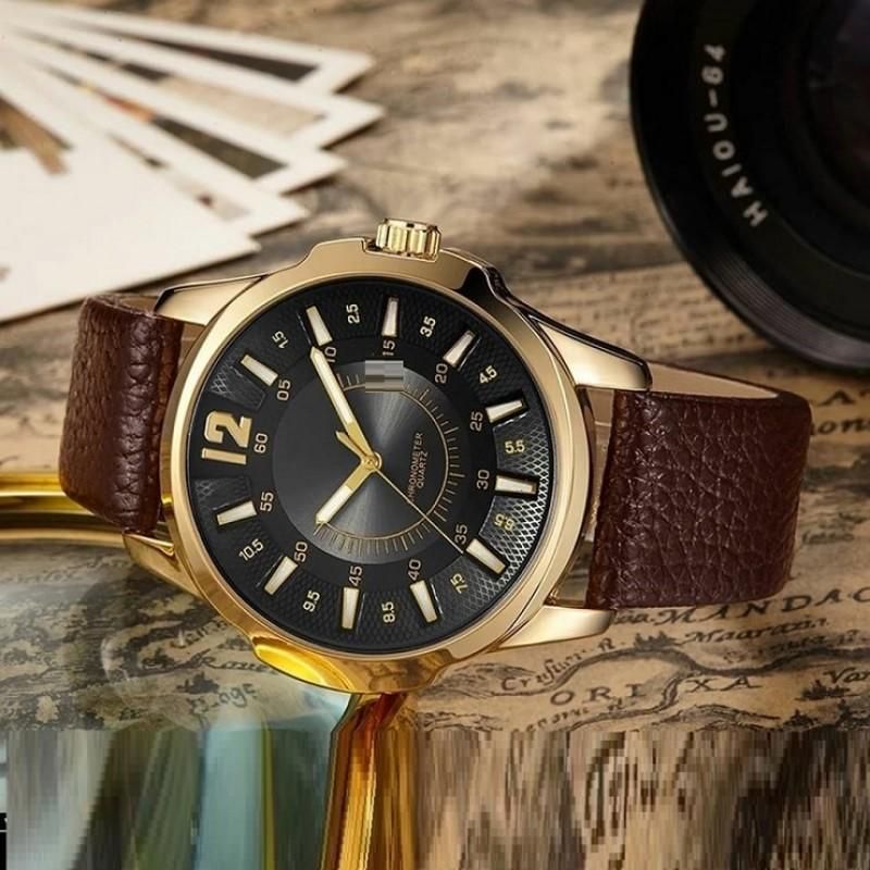 Business Man Quartz fashionable Leather Casual Wrist Watch CRN12