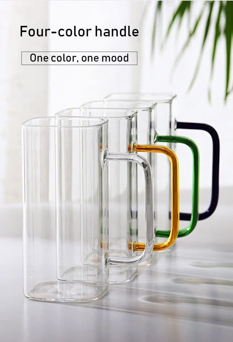 Premium-Square Mason Jar 400ml - Elegant Glass Container for Storage, Preservation and Decor, Airtight Lid, Versatile and Stylish Jar,Milkshake, Coffee & Juice Jar with Straw (Set of 1). 