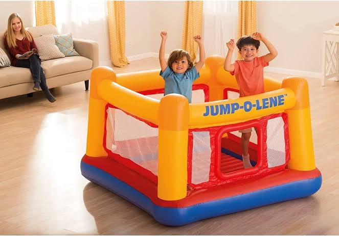 Intex Playhouse Jump-O-Lene Inflatable Bouncer With Electric Pump. 
