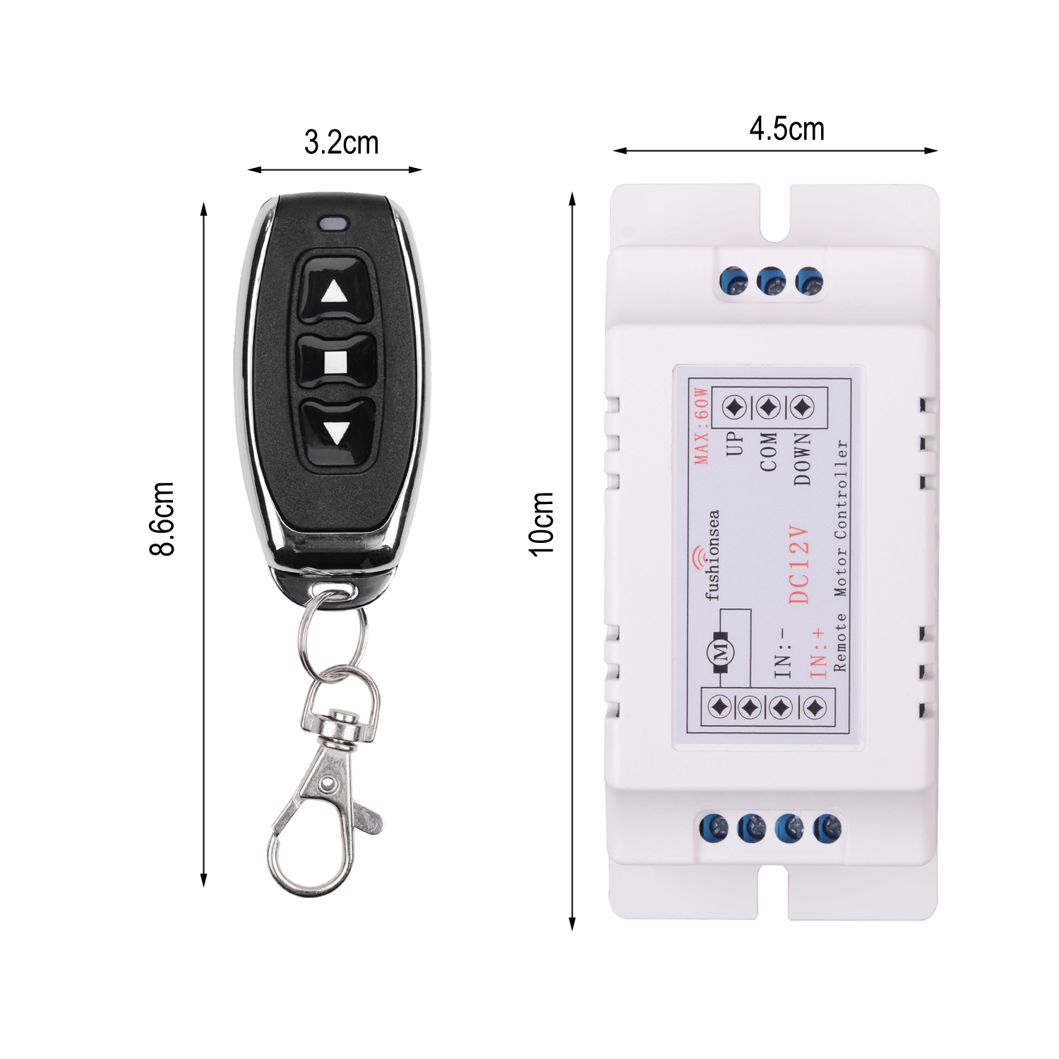 12V DC Motor Forward And Reverse Remote Control Switch For Retractable Door Curtain Electric Push Rod Wireless Remote Motor. 
