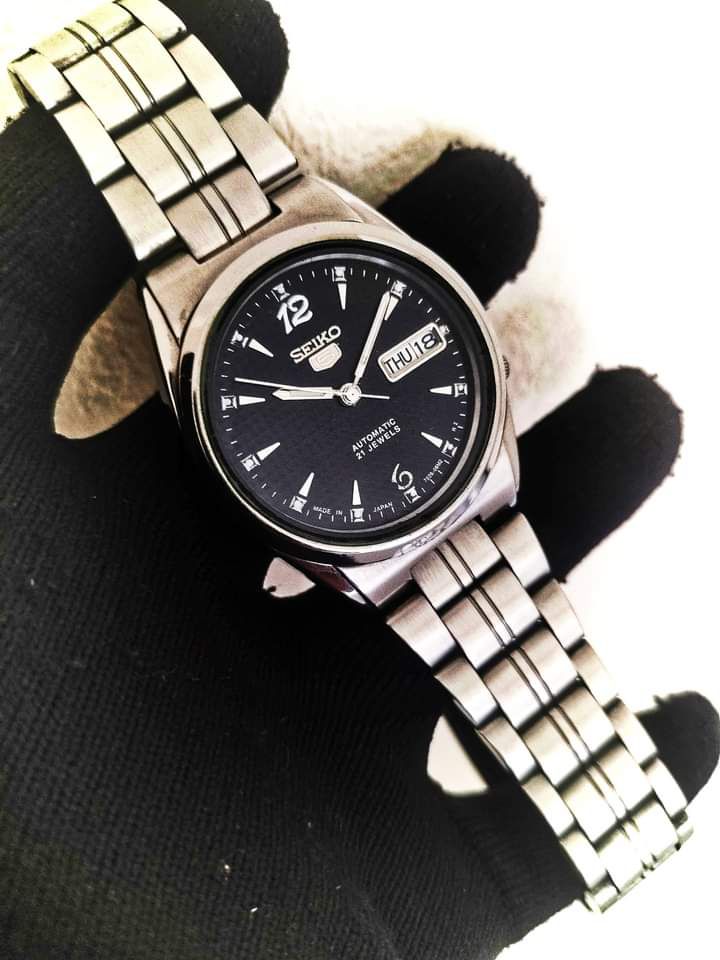 Beautiful SEIKO 5 SNX123K1 Posh Jet Black Automatic Watch Daraz .bd