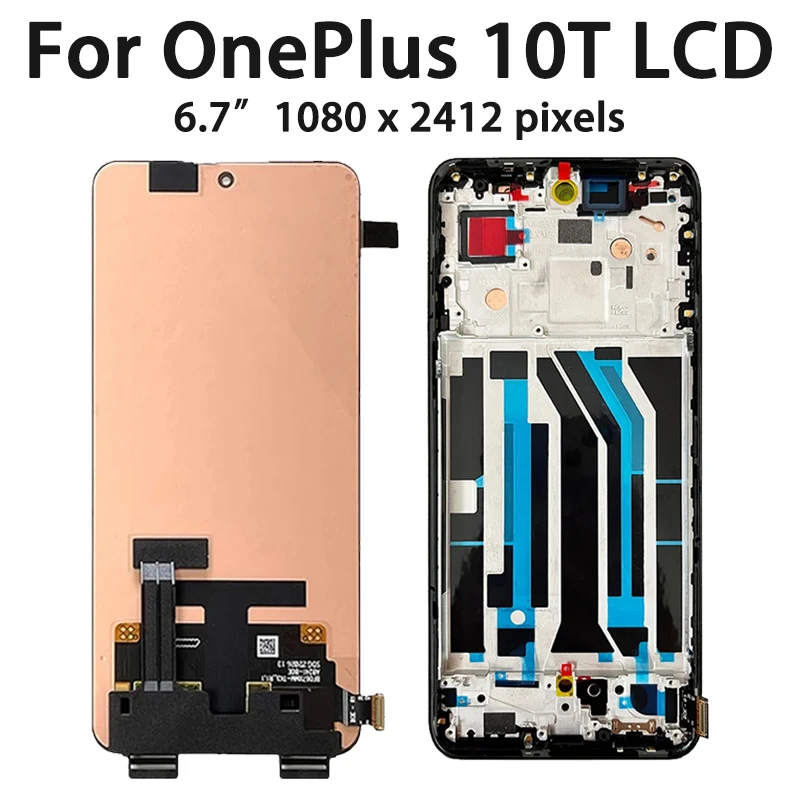 6.7" Original AMOLED For OnePlus 10T CPH2415 LCD Screen Display+Touch Panel Digitizer For OnePlus Ace Pro PGP110 LCD Frame. 