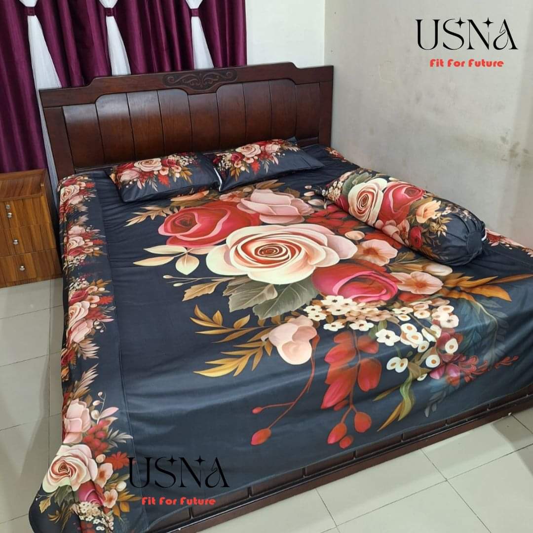Premium king size 3D design bed sheet. 