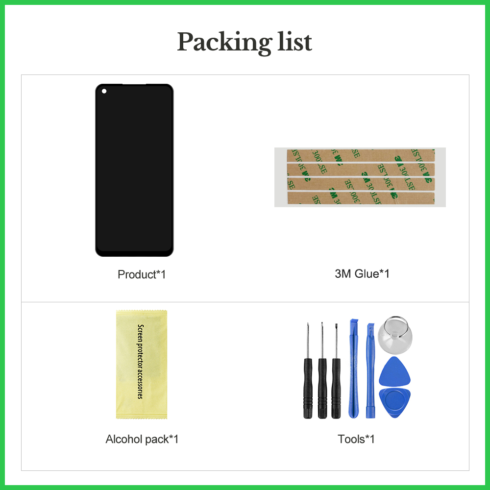 6.5"Original For OPPO Realme 6 LCD Display Touch Screen Digitizer With Frame Replacement Parts For OPPO Realme 6 Display RMX2001. 