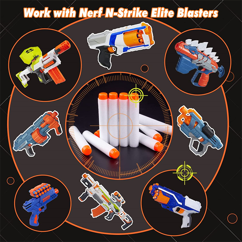 1000pcs Refill Darts for Nerf N Strike Elite 2.0 Series Glow at The Dark Bullets Pack – Compatible with All Elite Blasters White. 