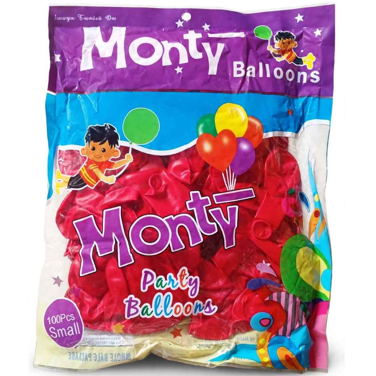 Monty Balloons (100 Pcs)-Red