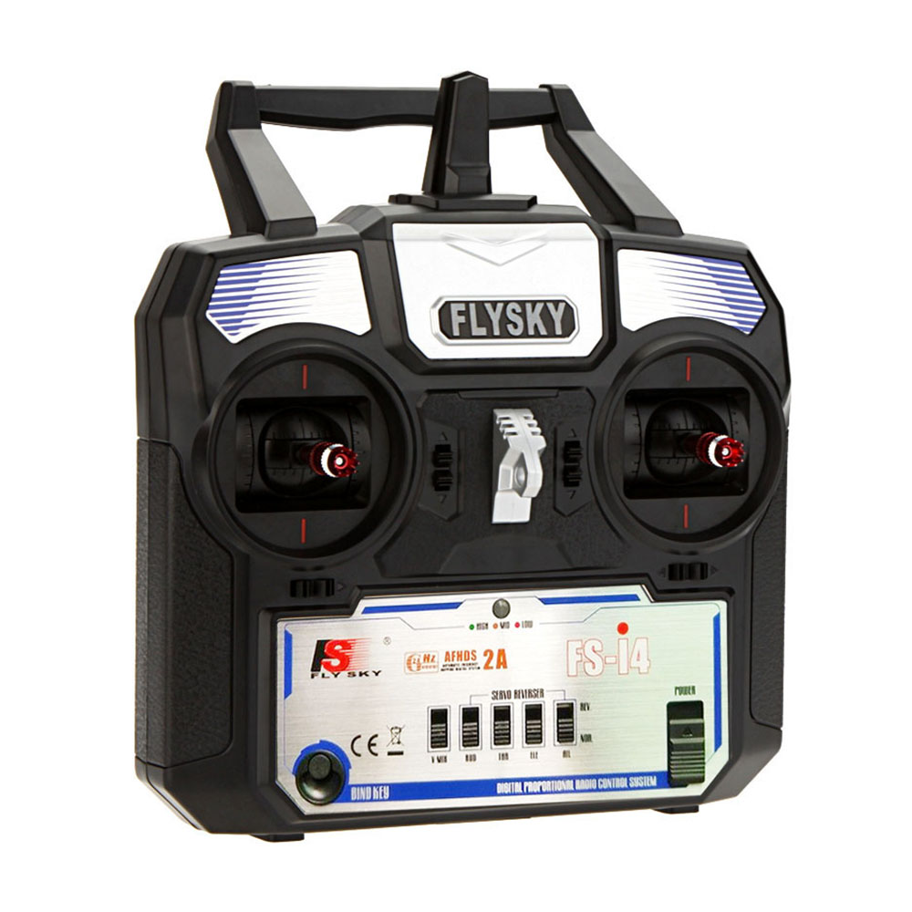 Flysky FS-i4 AFHDS 2A 2.4GHz 4CH Radio System Transmitter for RC Helicopter Glider with FS-A6 Receiver. 