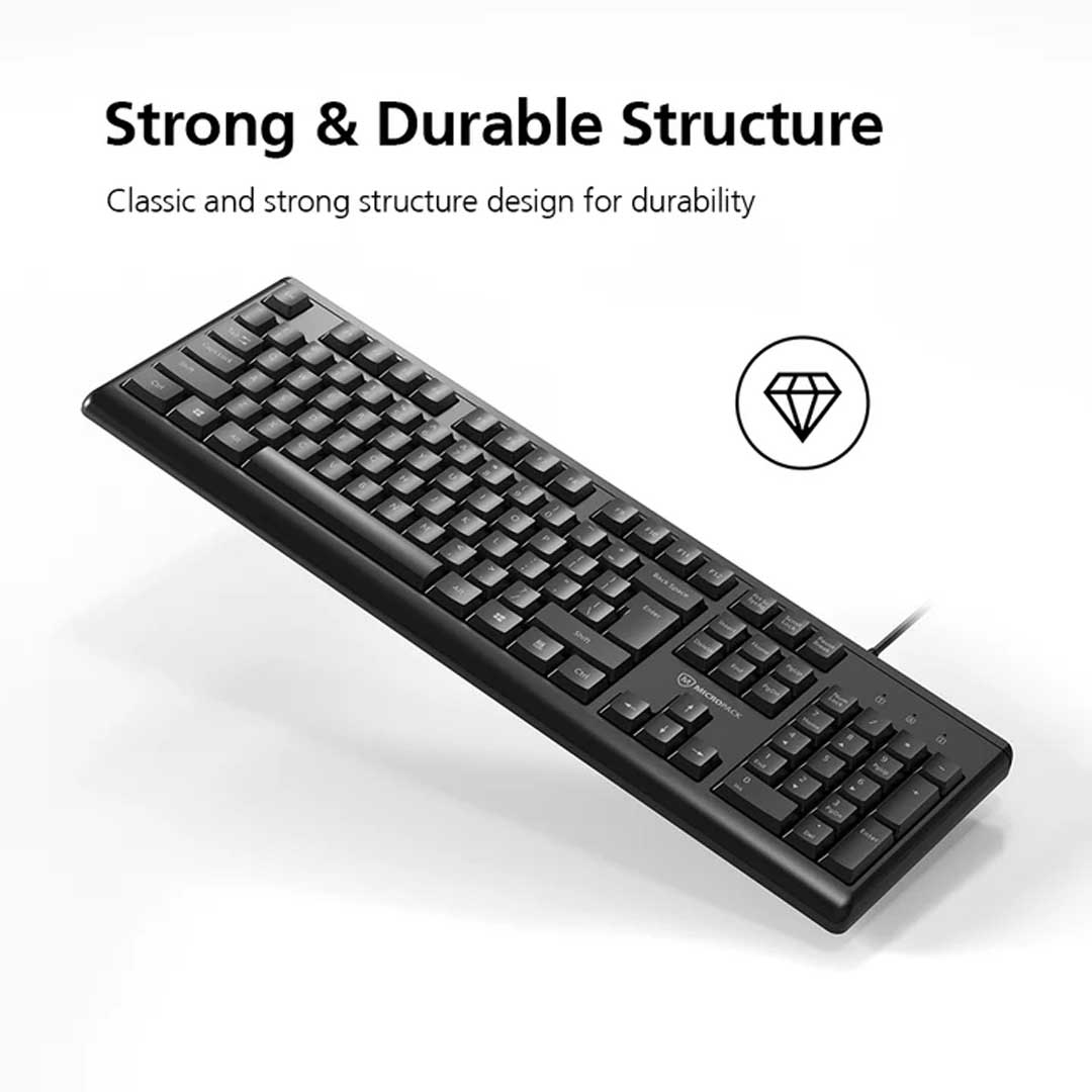 MicroPack KM-2005 Wired Mouse and Keyboard Combo - Black. 