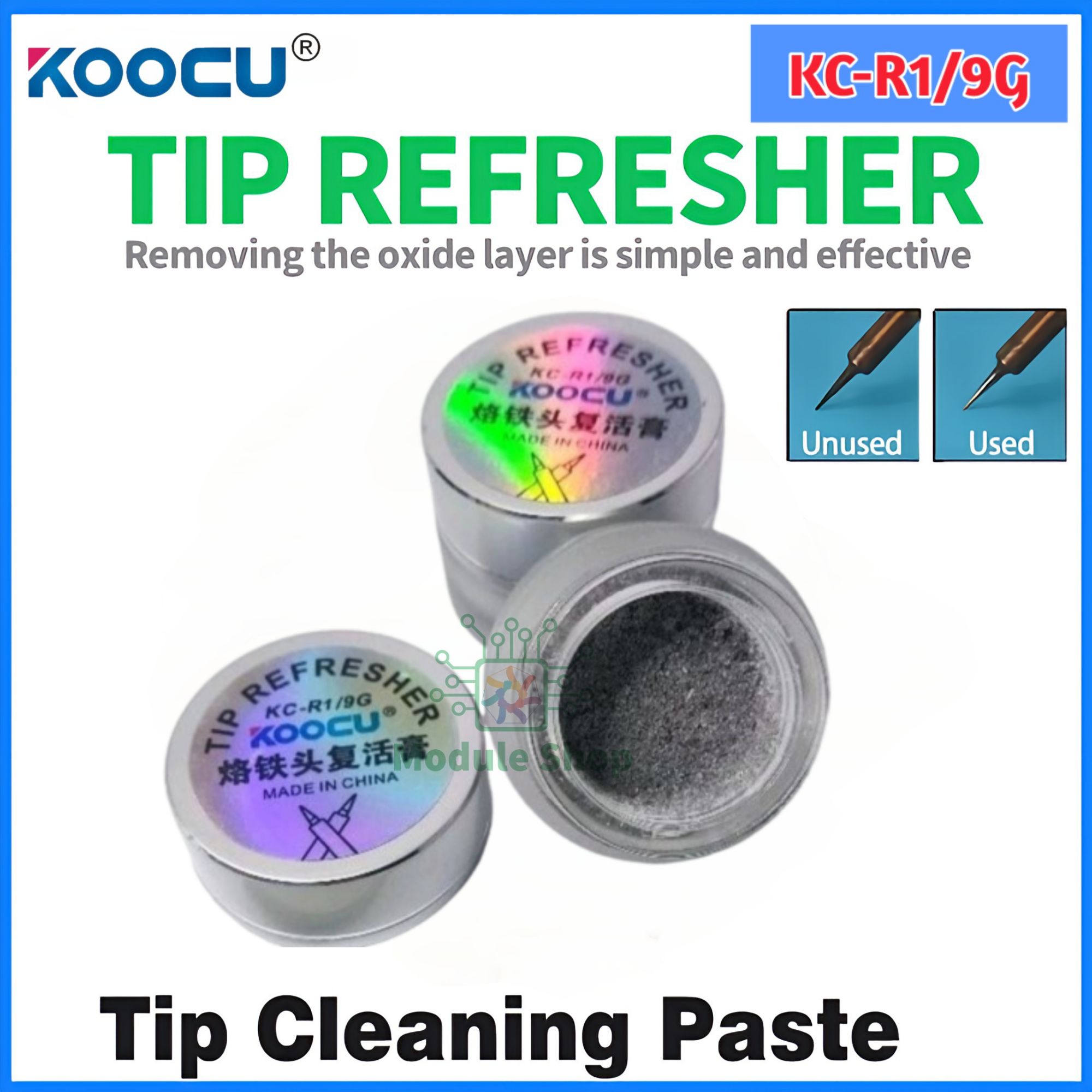 Soldering Iron Tip Refresher Non-stick Tin Solder Cream Clean Paste for Oxide Head Resurrection Oxidative Activator Tips Restore And Update Repair Tools Koocu KC-R1/9G RL-461 Cottden Similar  Atten AT-F10 JSD-40A. 