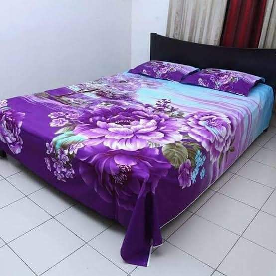 luxury panel cotton double size twill panel bed sheet size (7.5×8.5)  King size with two pillow cover