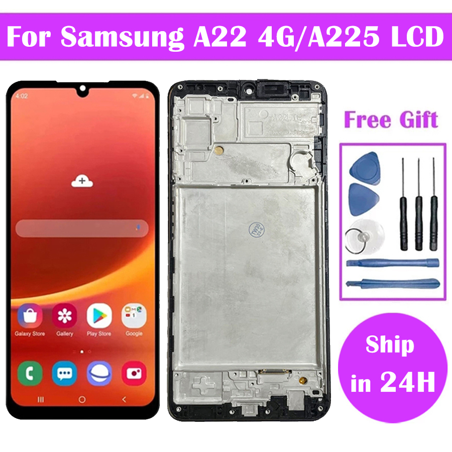 100% Test For Samsung A22 4G LCD SM-A225F Display Touch Screen Digitizer With Frame For Samsung A22 5G SM-A226B LCD Screen. 