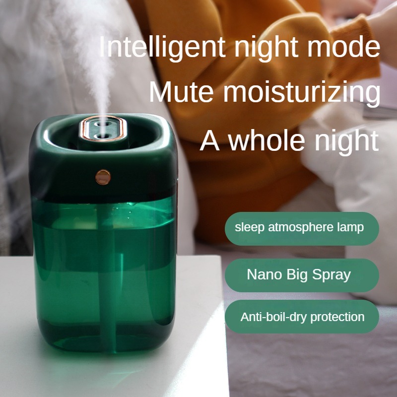 Humidifier with night light, large capacity, ultra-quiet, timer automatic shutdown, USB charging, suitable for home office use.. 