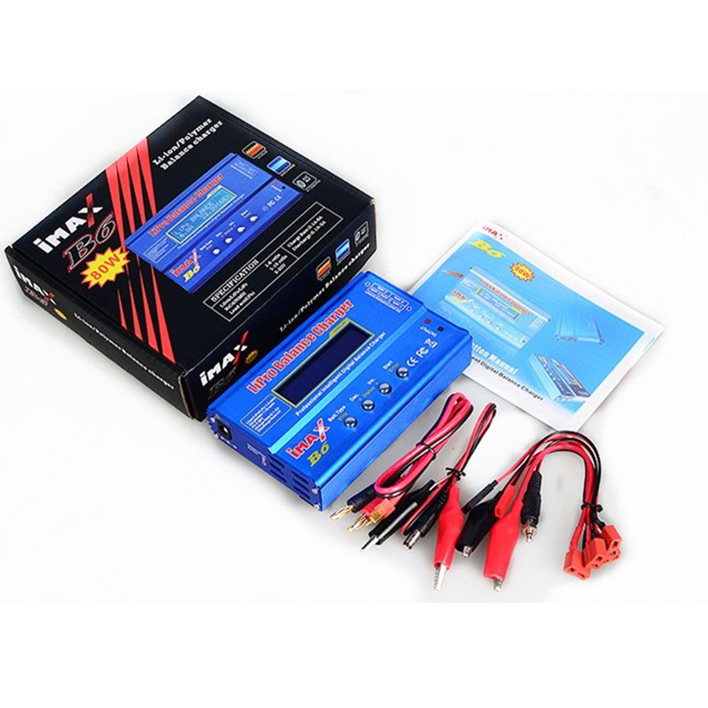 RCIMAX B6 Digtal LCD RC Battery Balance Charger Discharger with 15v 6A AC/DC Adaptor Deans Charge Cable for RC Lipo Li-Ion Ni-MH. 