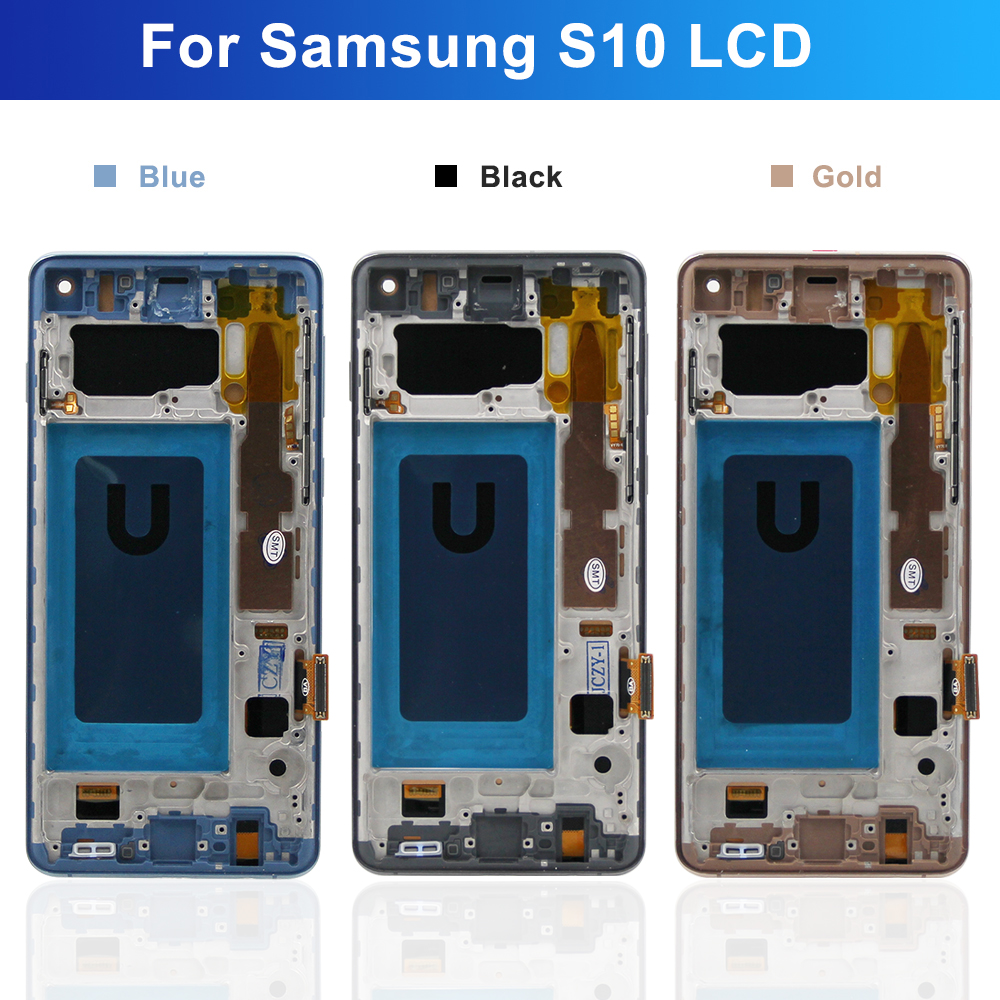 100% Tested S10 Plus LCD with frame for SAMSUNG Galaxy S10 G973 G973F/DS Display Touch Screen Digitizer For Samsung S10+ G9750. 