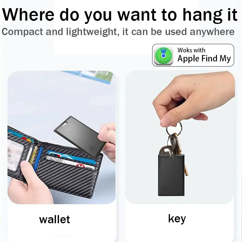 Mini Anti Loss Device Tracking Location Wallet Tracker Card Tracker Work with Find My App Bluetooth Tracker Smart Tag