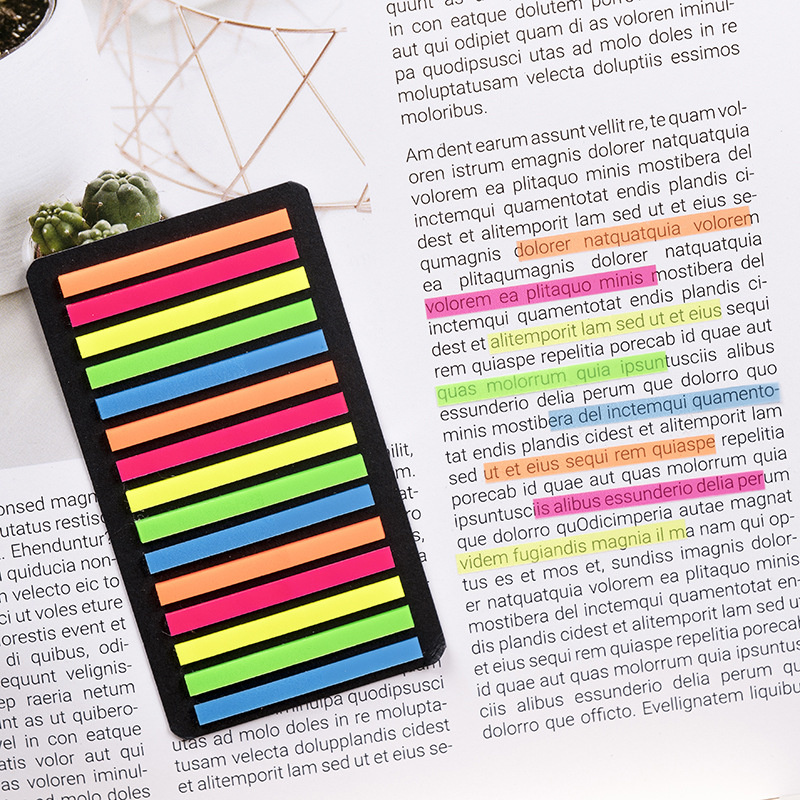 Professional Highlighter Index Sticky Strips, Book tabs tag Reading Markers, Clear See Through Sticky Notes. 