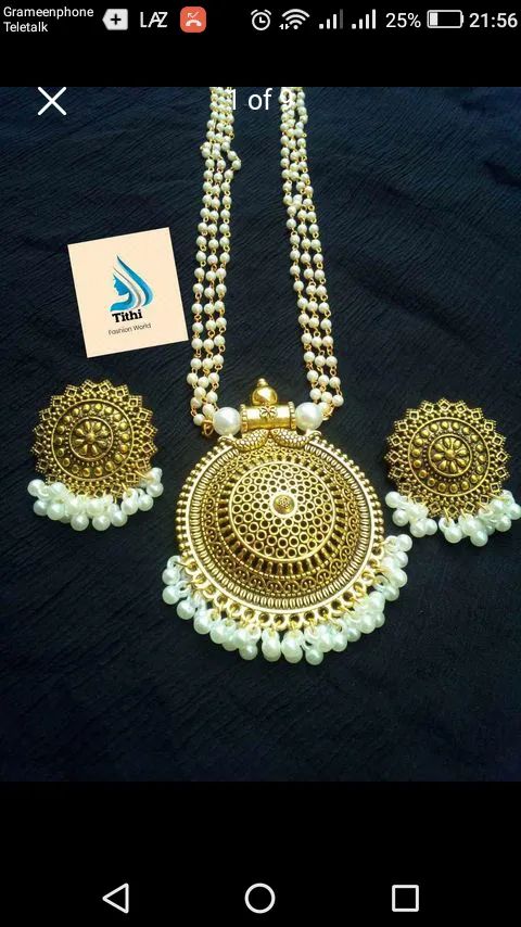 gorgeous party wear necklace pendant long chain & set for girls and women.