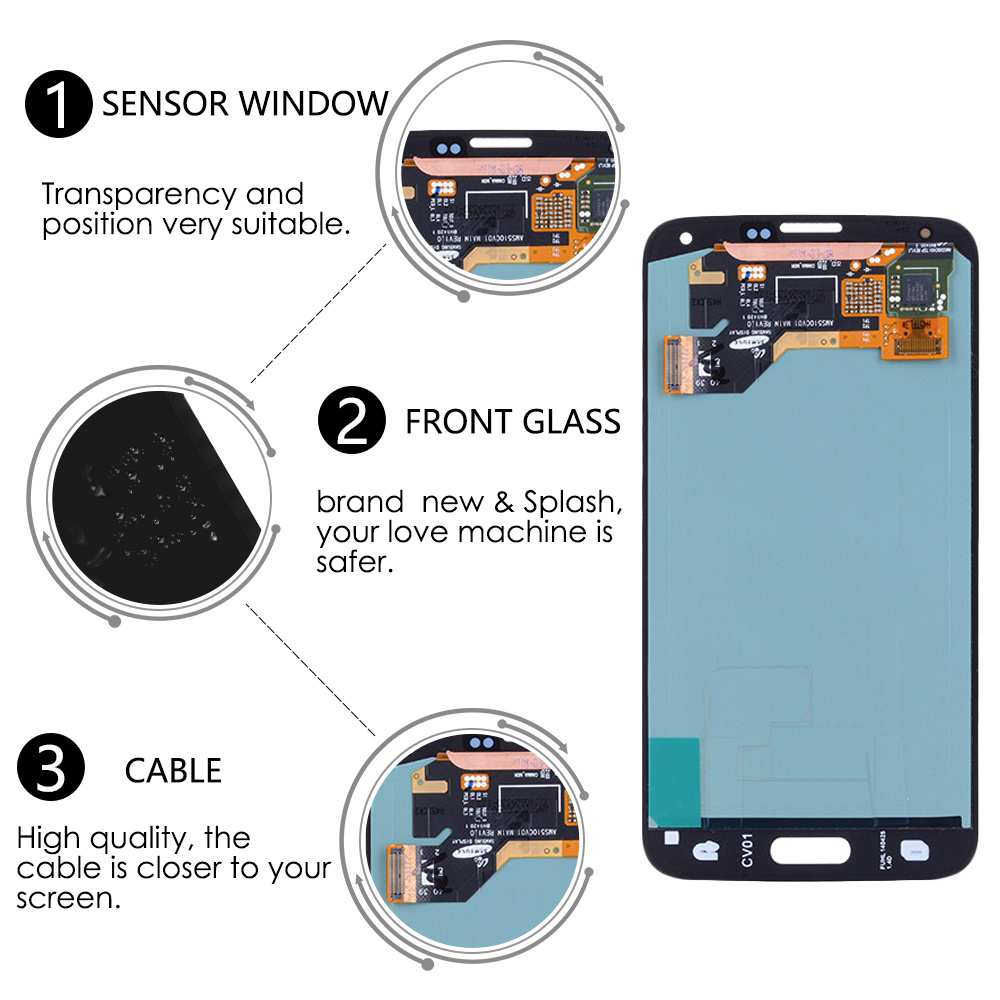 5.1" quality Amoled For SAMSUNG GALAXY S5 G900G 900F G900M G901F LCD Display Touch Screen Digitizer Assembly Replacement Parts. 
