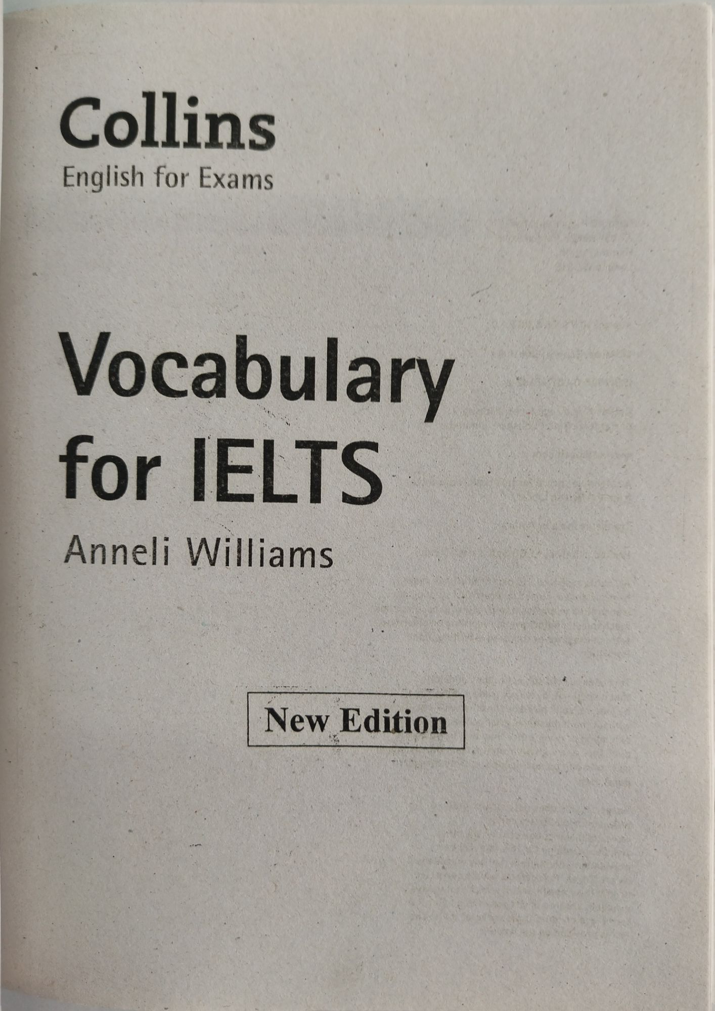 VOCABULARY FOR IELTS BY COLLINS. 