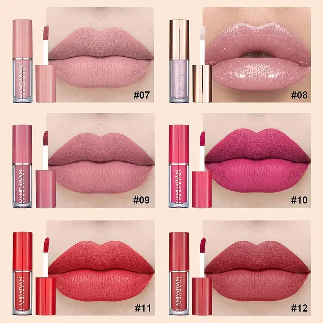 New 6 Colors Matte Lipstick Set Long-Lasting Private Label Lip Stick Makeup. 