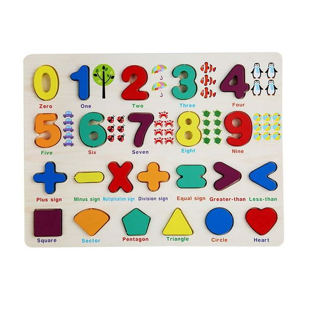 Wood puzzles for Toddlers, Learning Puzzles Toys for Preschool Year Old Birthday S Numbers Board. 