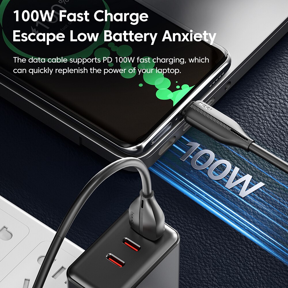 Toocki 3pack 100W USB Type C Fast Charging Charger USB C Cable for Xiaomi 12 11 Huawei OPPO Oneplus Relme Poco Type C Data Cord. 