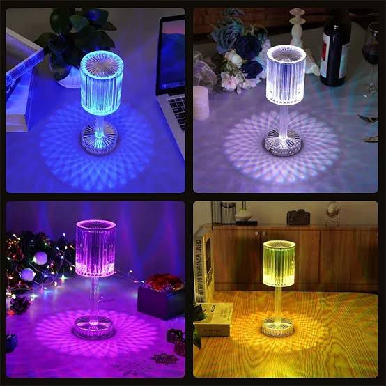 Modern Diamond Crystal Table Lamp with Touch Switch Warm. 