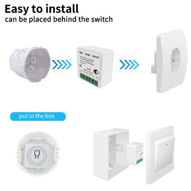 Wifi Smart Switch DIY Light Mini Switches 2 Way Control Wireless Smart Home Breaker With Alexa Google Home Cozylife Xiao Ai APP. 