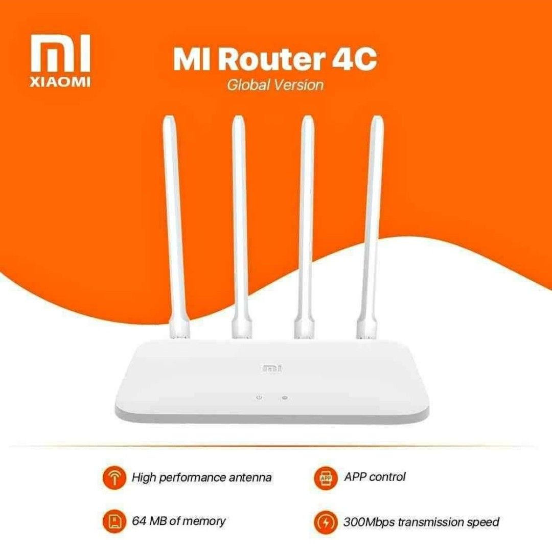 Xiaomi Mi 4C 300 Mbps 4 Antenna Router (Global Version) - Reliable High-Speed Connectivity For Home Or Office