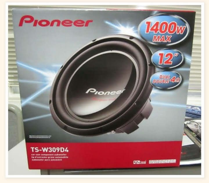 Pioneer TS-W309D4 Champion Series 12" Dual 4ohm Voice Coil Subwoofer (1400 Watts 450 RMS). 