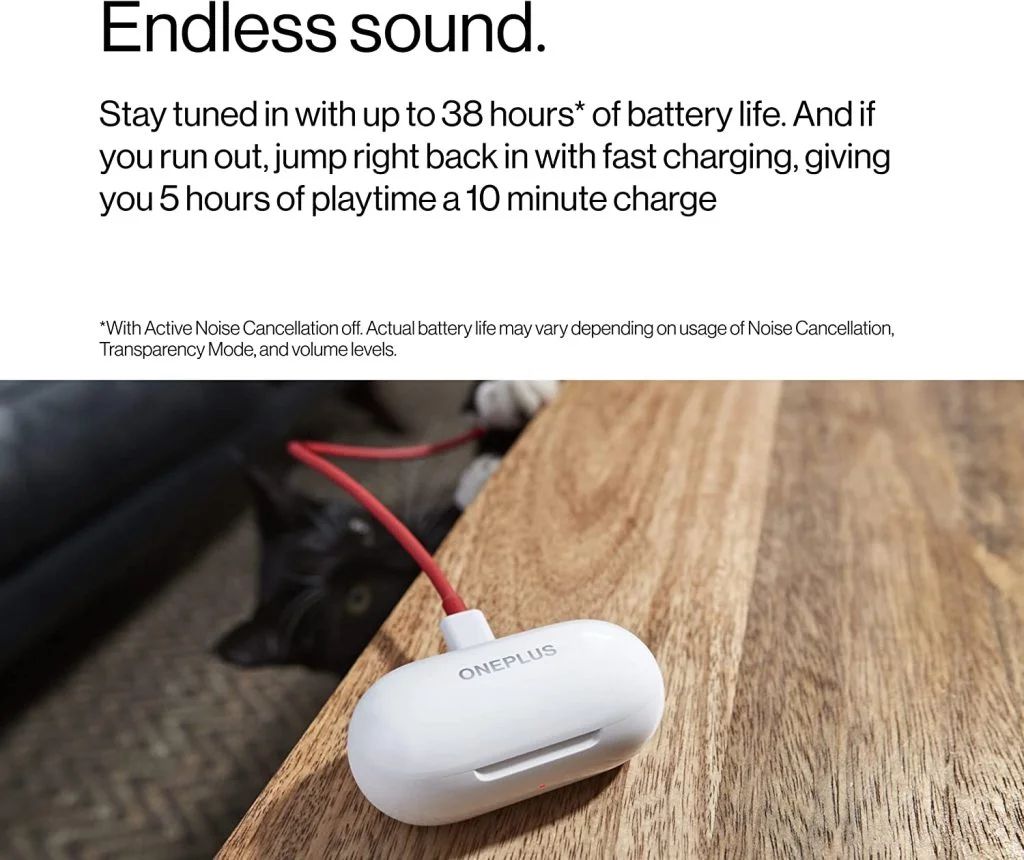 OnePlus Buds Z2 True Wireless Earbuds- Black Color(12 months replacement warranty). 