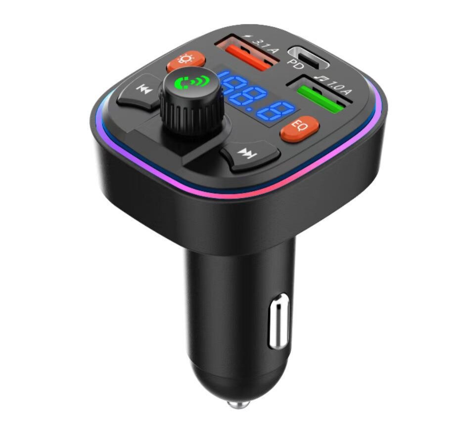 Car Charger MP3 Player U Disk Bluetooth Hands-free FM Transmitter Multifunctional Dual USB Port PD 18W QC 3.0 Fast Charging. 