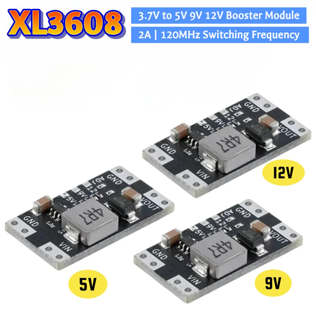 XL3608 5V 9V 12V 2A Mini DC-DC Step Up

Boost Switching Power Supply Module Switch

Board 2.5V-11.5V Input Voltage using DC UPS Can Run Onu Router XVR. 
