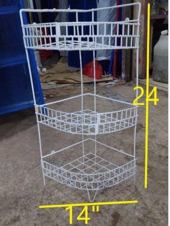 3+2 Layer Corner Shelf -2 Pcs Metal Rack Storage Organizer দুটি লোহার কর্নার স্ট্যান্ড রেক. 