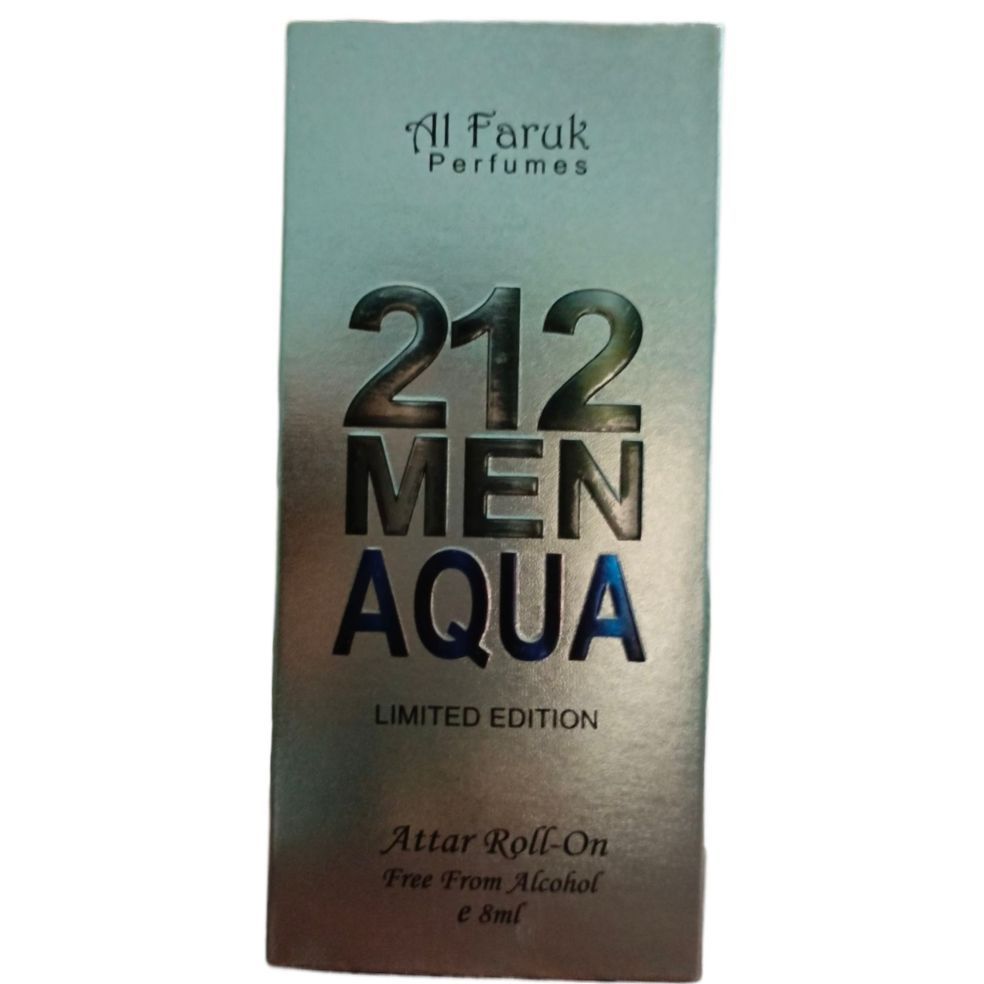 Best Quality 212 Men Aqua attar (Al-Faruk New Colletione) roll on good fragrane 8ml.