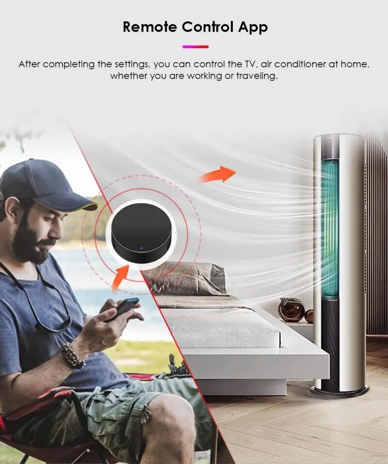 Smart Wifi IR Universal Remote Control with Tuya and Smart Life Home Remote for Air Conditioner TV DVD Alexa Google. 