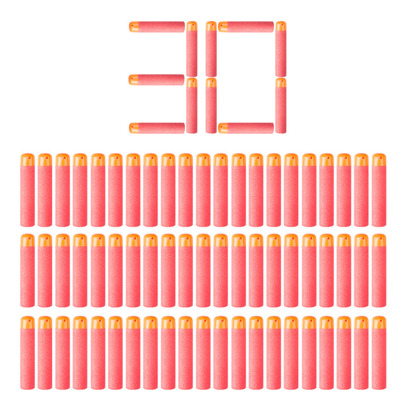 30Pcs Mega for Nerf 9.5cm Red Sniper Rifle Darts Bullets Mega Foam Refill Darts Big Hole Head Bullets for N-Strike Mega Series. 