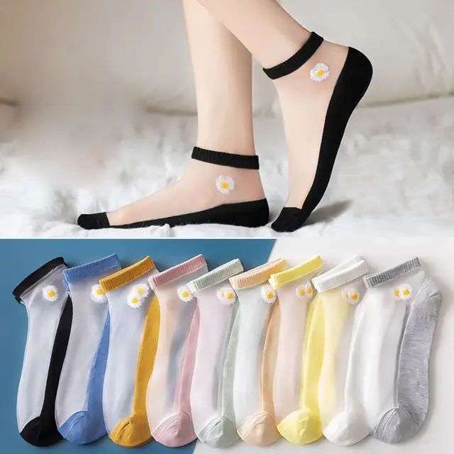 Fashion 5 PairsSummer Non-Slip Silicone Invisible Cotton Ankle Socks @ Best  Price Online