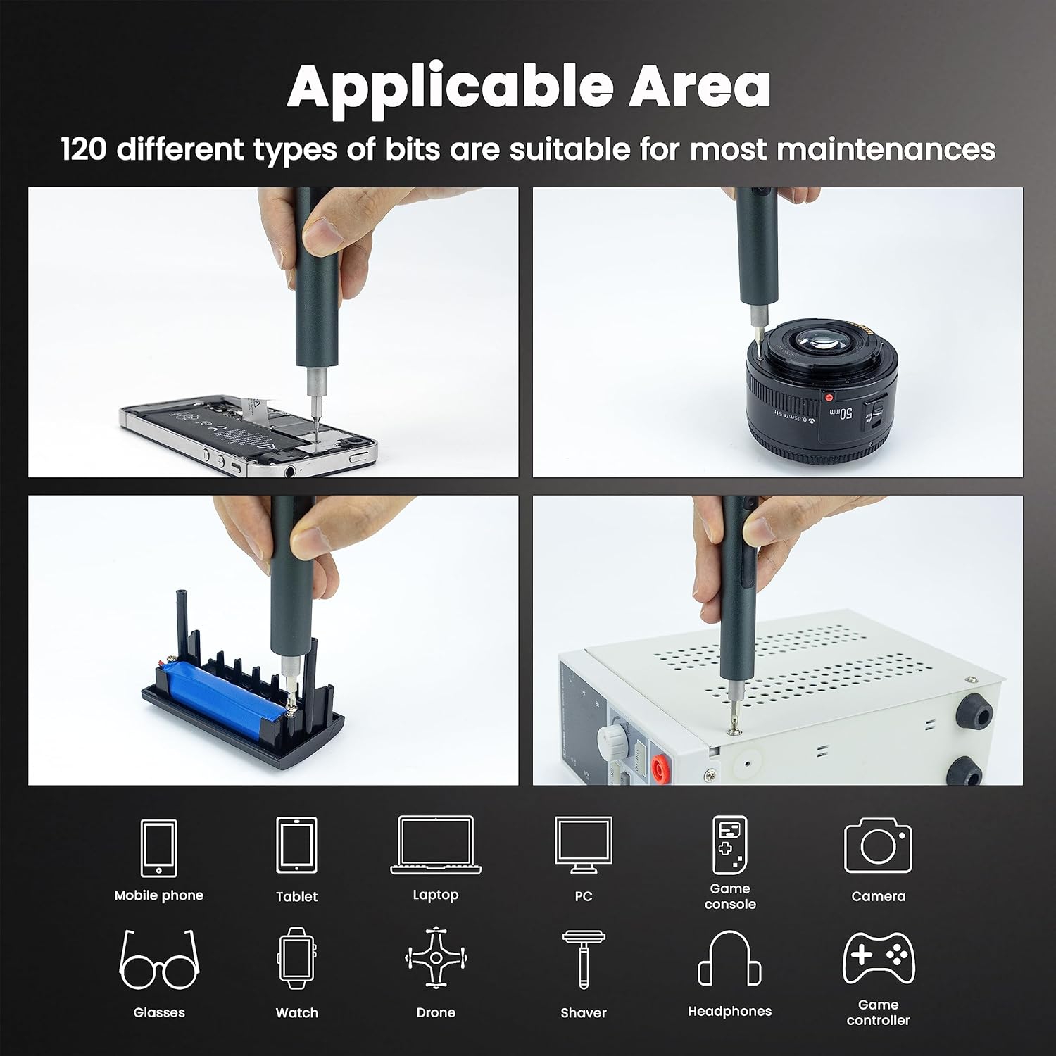 28 in 1 Precision Electric Screwdriver Set Magnetic Cordless Screwdriver with Torque Adjustment for Xiaomi iPhone Power Tools. 