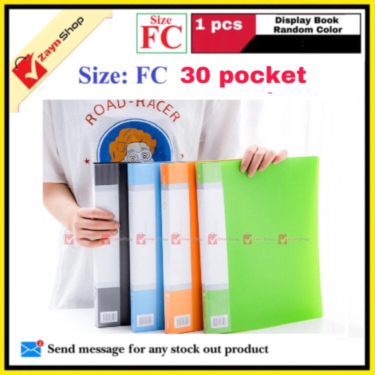 Display Book FC Legal Size 30 pocket Plastic File Folder Display Presentation Book Random color- 1pcs. 