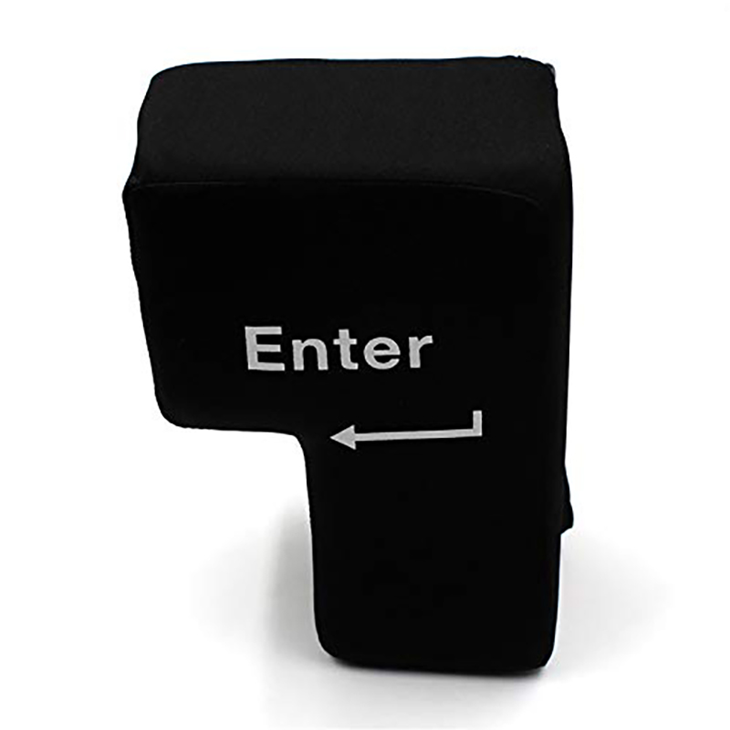 Big USB Enter Key Anti Stress Button Decompression Computer Any Vent Pillows Button Desktop Pillow For Programmer. 