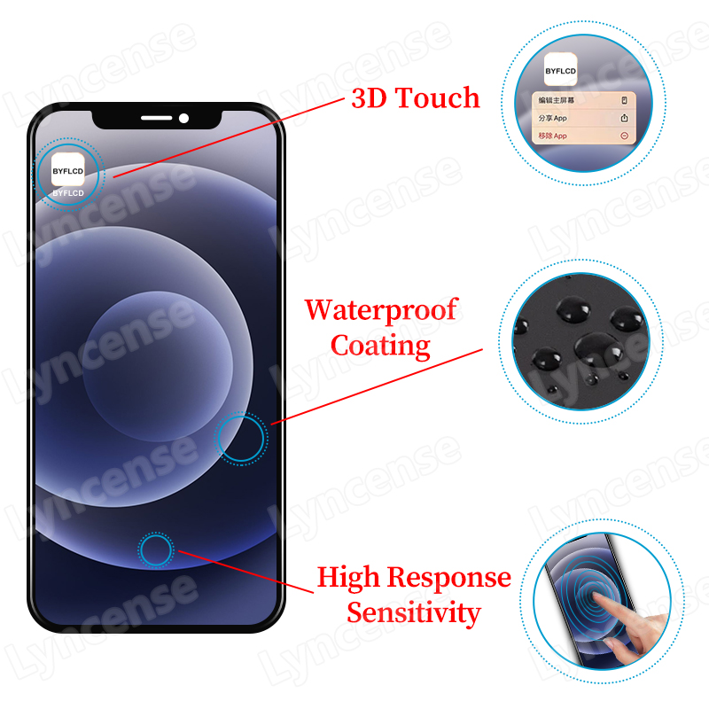 OLED Incell LCD Digitizer Assembly For iPhone 12 Pro LCD Display With 3D Touch Screen For iPhone 12 Screen Replacement Parts. 