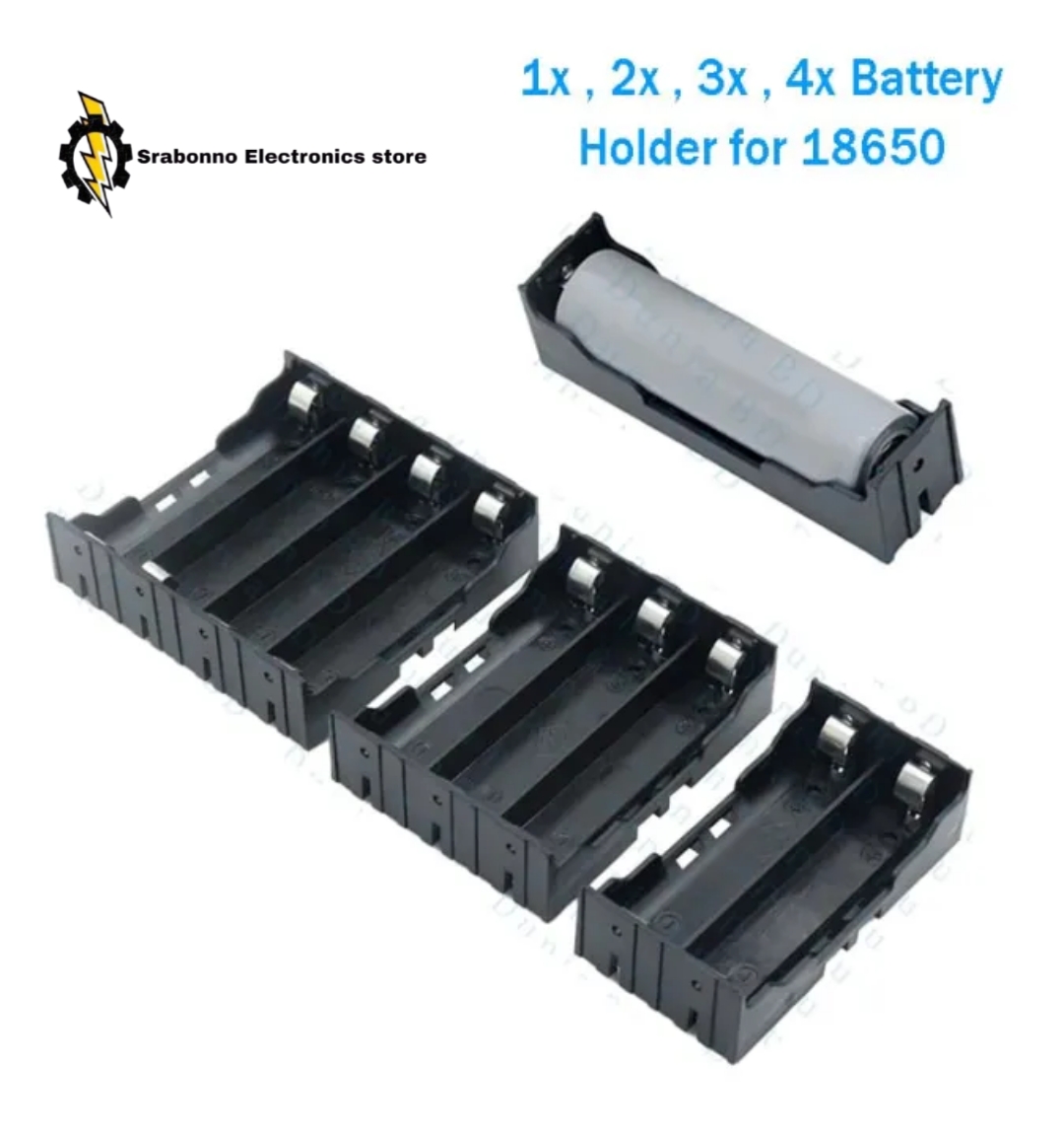 PCB Mounting type 18650 Battery Holder (Individual Cells with Series and Parallel Open Line) 1x 2x 3x 4x Slots