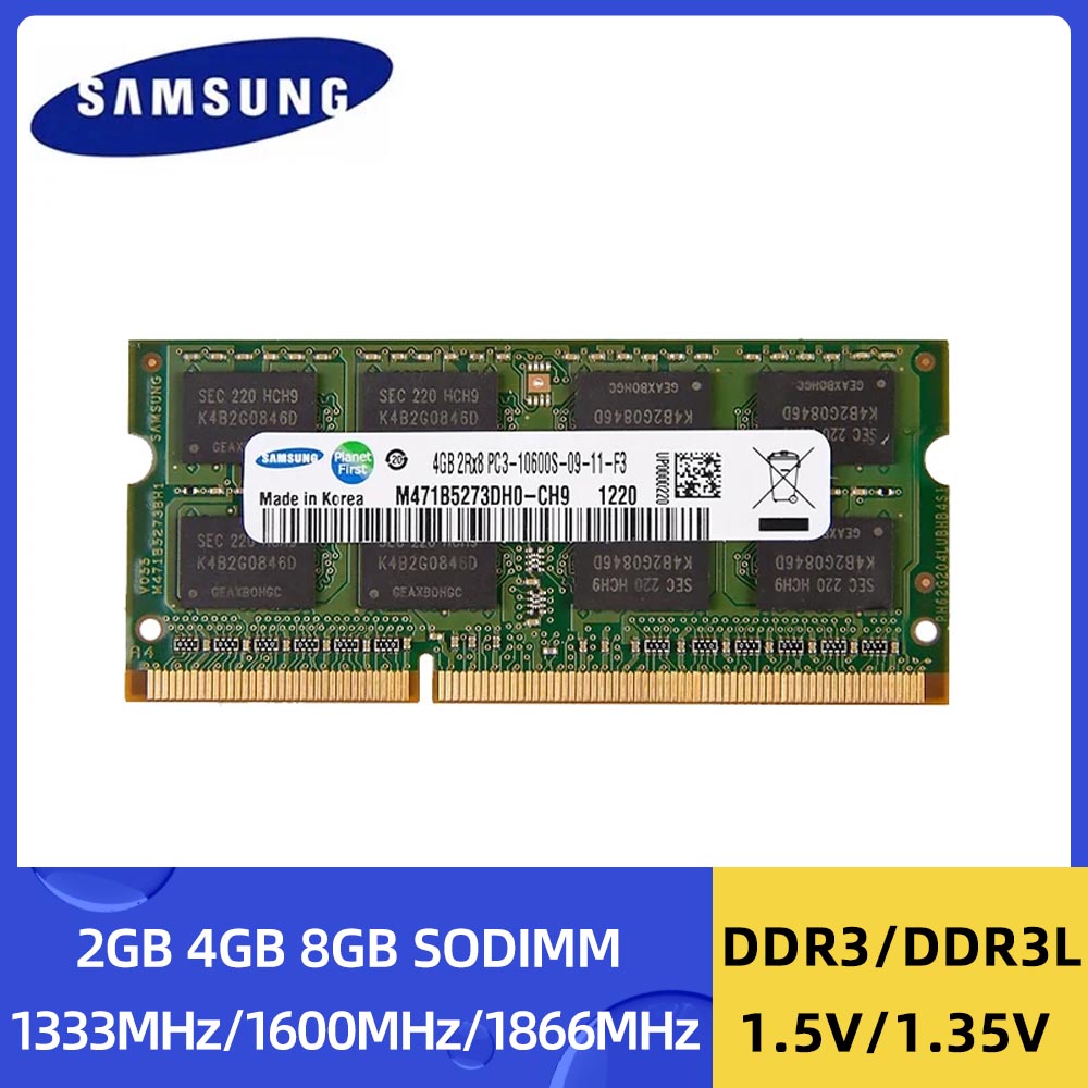 1/2PCS Samsung Ram Laptop DDR3L DDR3 8GB 4GB 2GB 1333Mhz 1600Mhz 1866MHz SO-DIMM PC3-10600 12800 Notebook 1.3V/1.5V Ddr3 RAM. 